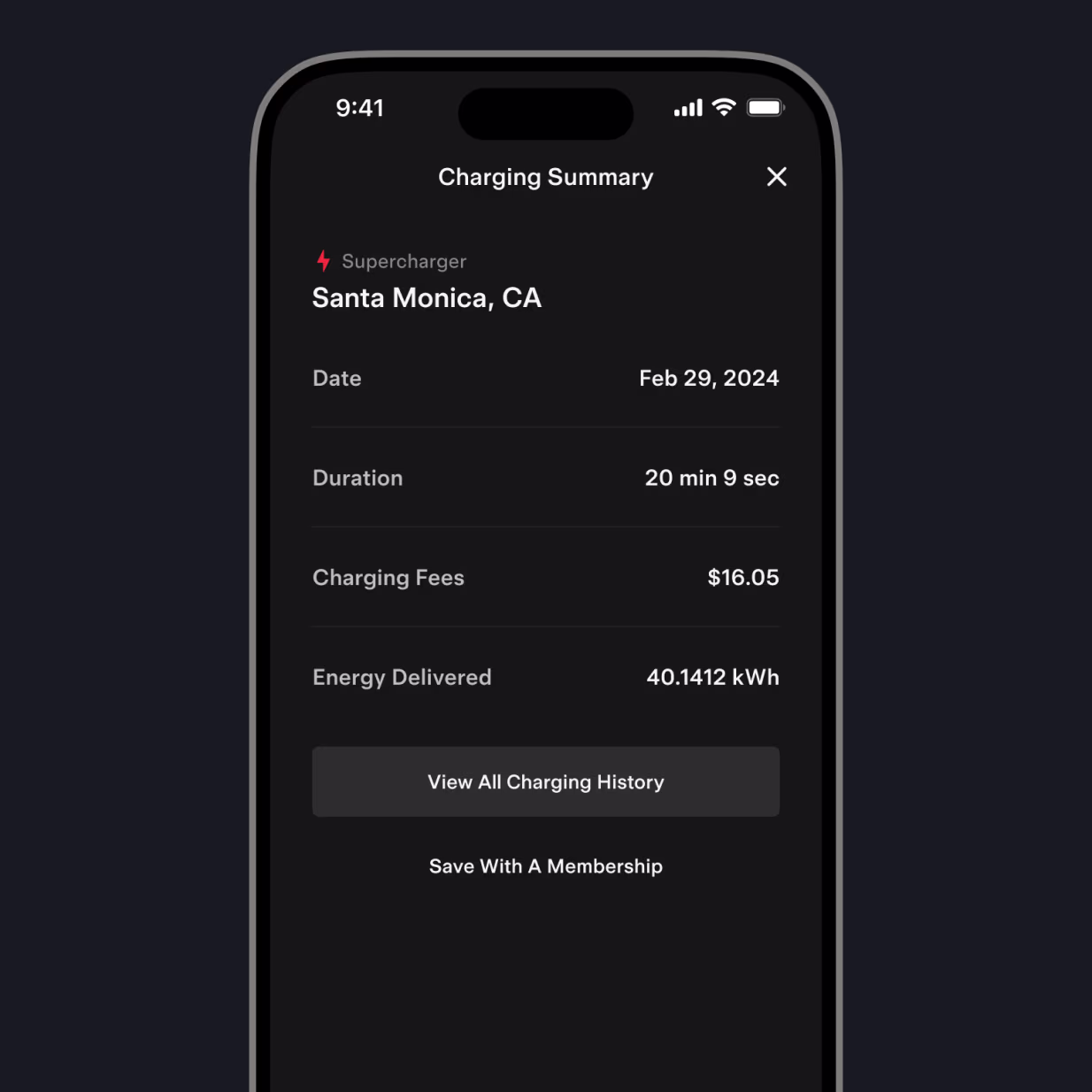 View Your Charge Summary