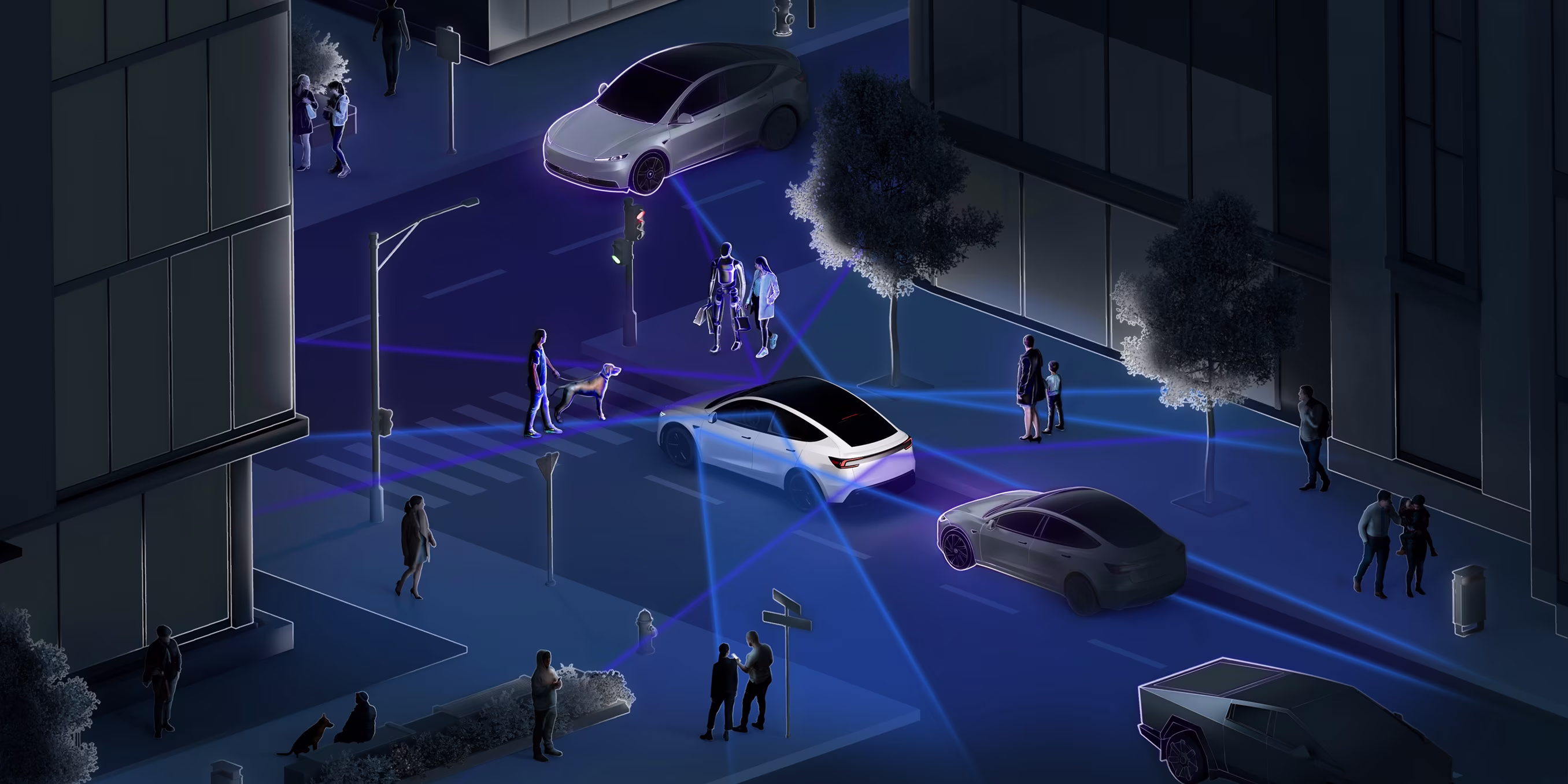 Tesla vehicle driving with FSD (Supervised) engaged