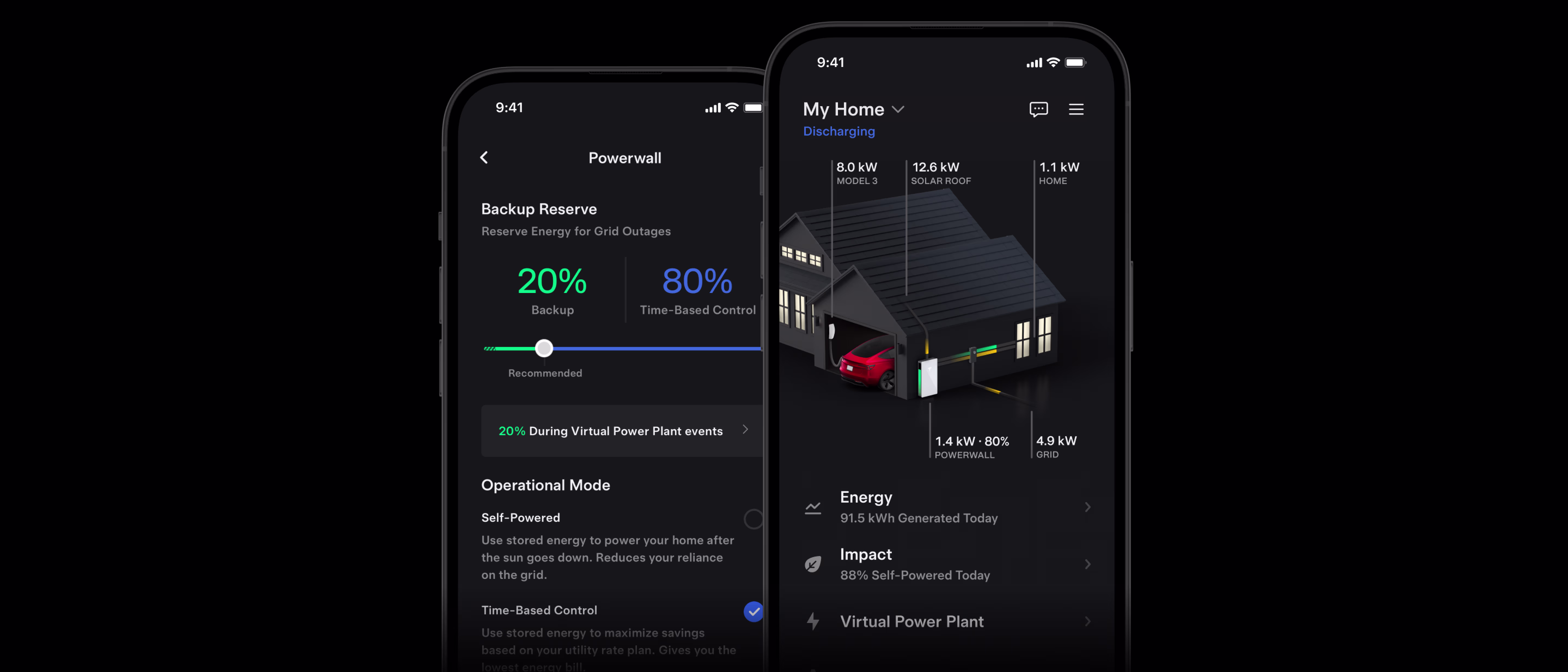 Tesla app for energy products