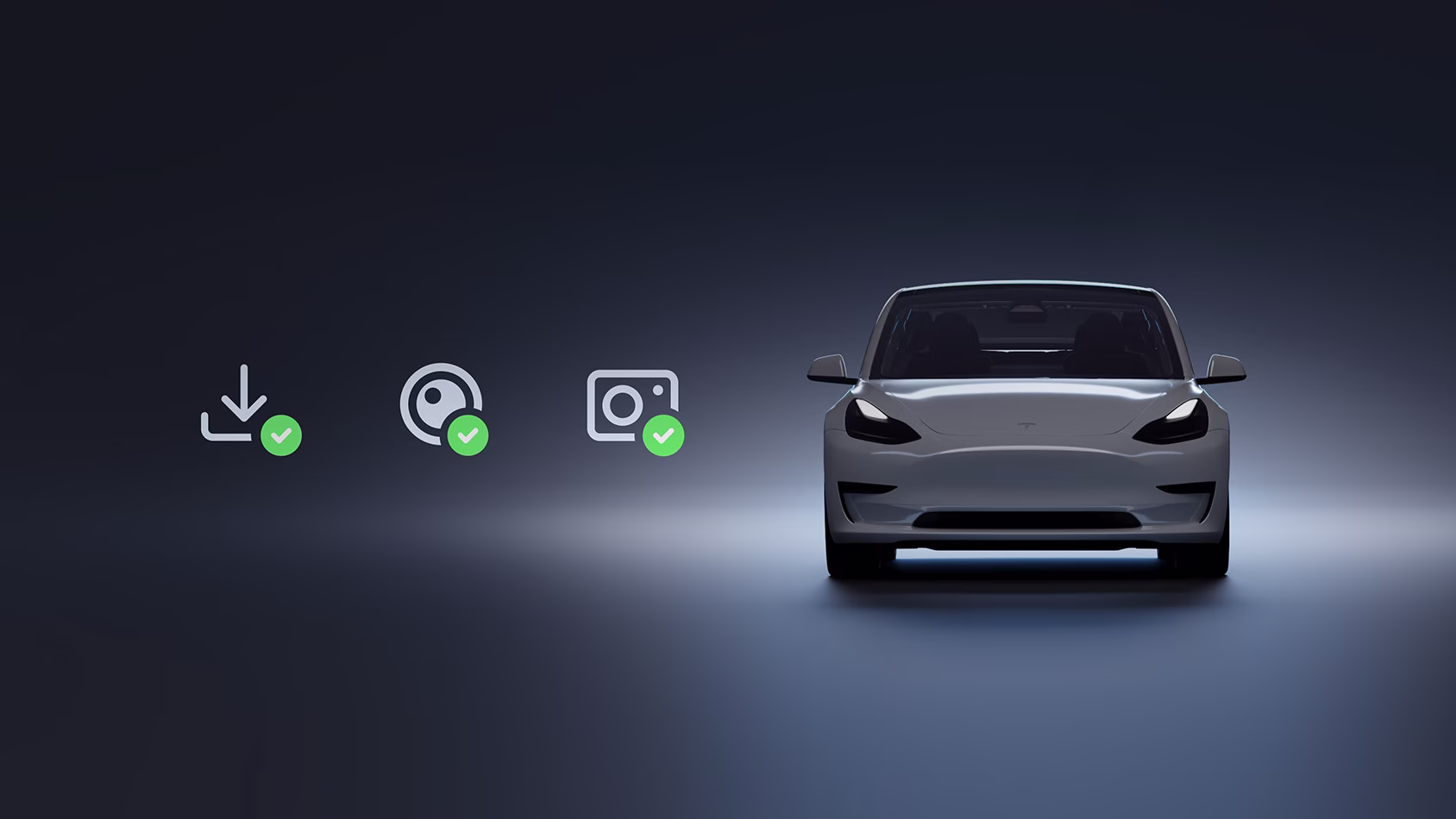 Graphic of data being available only in your vehicle